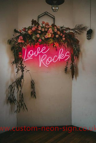 Love Rocks Wedding Home Deco Neon Sign 