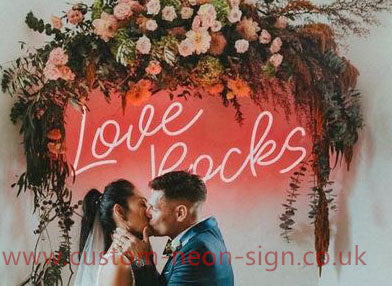 Love Rocks Wedding Home Deco Neon Sign 