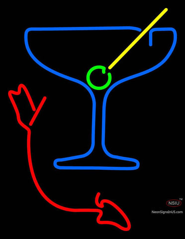Martini Glass With Arrow Neon Sign 