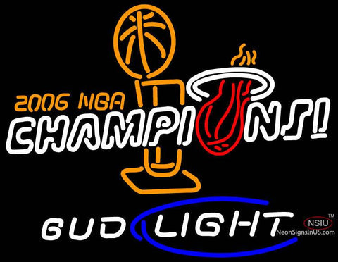 Miami Heat World Champs Budweiser Neon Sign Lebron Wade No Auto