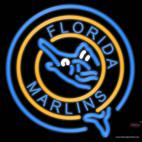 Miami Marlins Alternate   Logo MLB  Real Neon Glass Tube Neon Sign x 