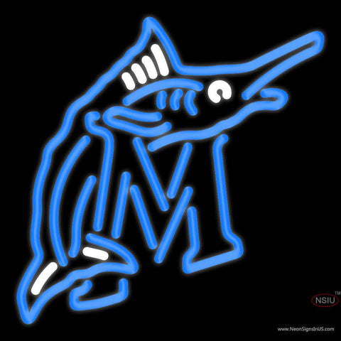 Miami Marlins Cap   Logo MLB  Real Neon Glass Tube Neon Sign x 
