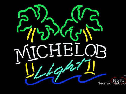 Michelob Light Dual Palm Trees Neon Beer Sign