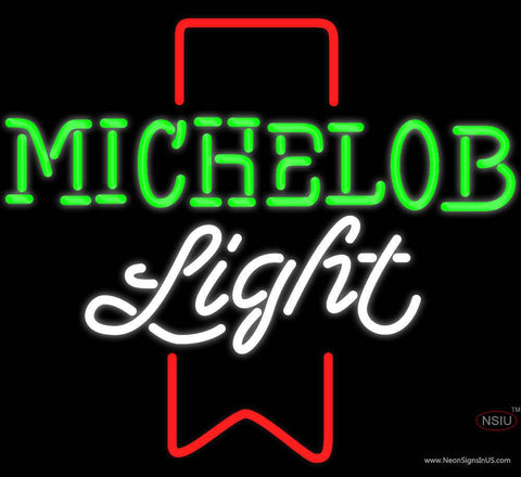 Michelob Light Red Ribbon Neon Beer Sign x