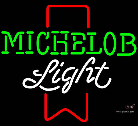 Michelob Light Red Ribbon Neon Beer Sign x