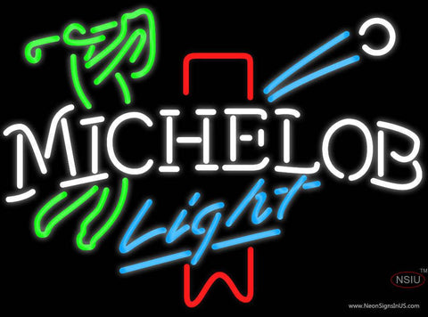 Michelob Light Red Ribbon Golfer Neon Beer Sign