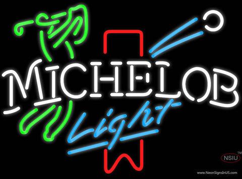 Michelob Light Red Ribbon Golfer Neon Beer Sign 