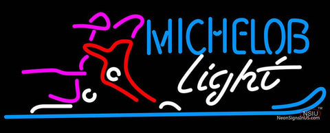 Michelob Light Snow Ski Boot Neon Beer Sign