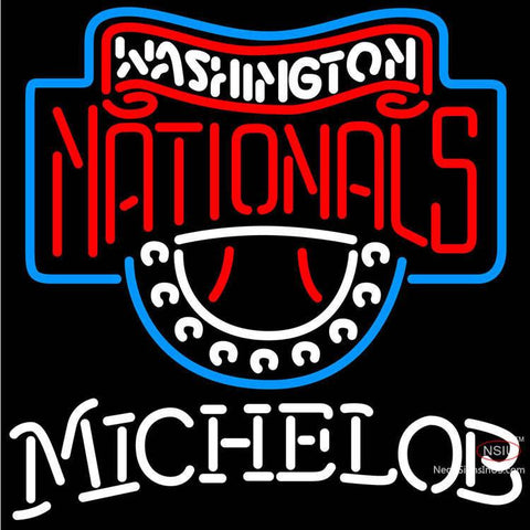 Michelob Washington Nationals MLB Neon Sign  7 