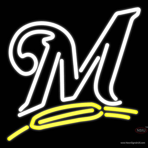 Milwaukee Brewers Alternate  Pres Logo MLB  Real Neon Glass Tube Neon Sign x 