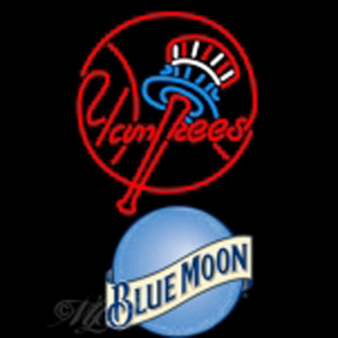 blue moon new york yankees mlb beer neon sign 