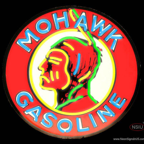 Mohawk Gasoline Real Neon Glass Tube Neon Sign 