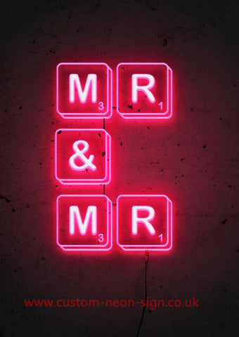 Mr And Mr Wedding Home Deco Neon Sign