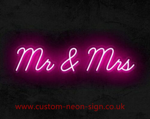 Mr And Mrs Wedding Home Deco Neon Sign