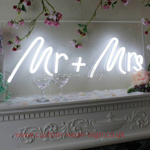 Mr And Mrs White Wedding Home Deco Neon Sign 