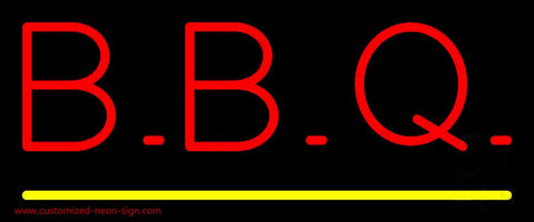 Block BBQ with Yellow Line Neon Sign 