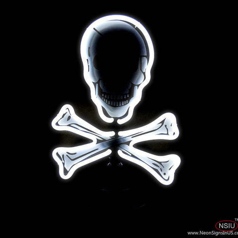 Skull and Crossbones Neon Sculpture