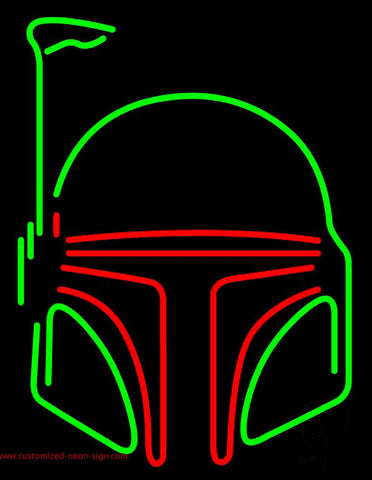 Boba Fett Helmet Star Wars Neon Sign 