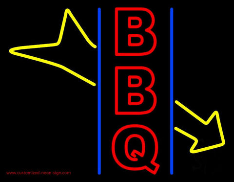 Red BBQ With Arrow Neon Sign