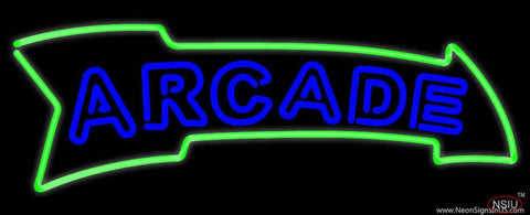 Blue Double Stroke Arcade Real Neon Glass Tube Neon Sign 
