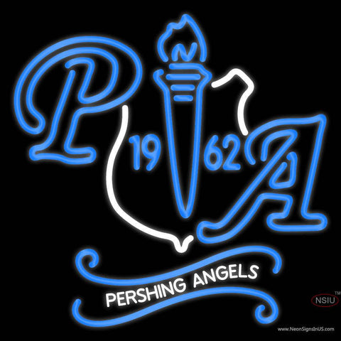National Society Of Pershing Angels Inc Logo Real Neon Glass Tube Neon Sign 
