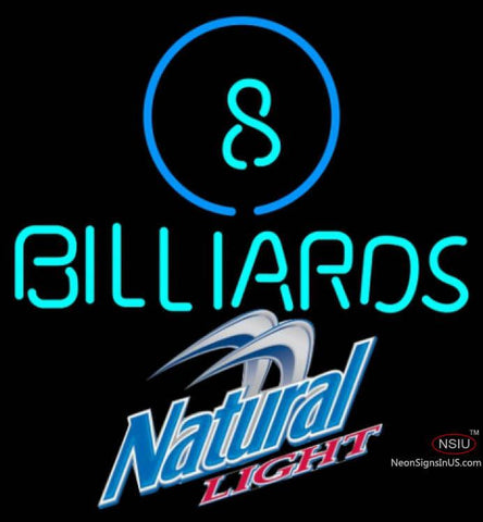 Natural Light Ball Billiards Pool Neon Sign   