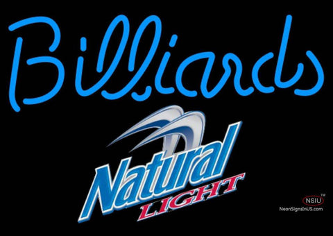 Natural Light Billiards Text Pool Neon Sign  7 