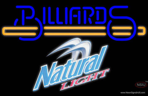 Natural Light Billiards Text With Stick Pool Real Neon Glass Tube Neon Sign Giant