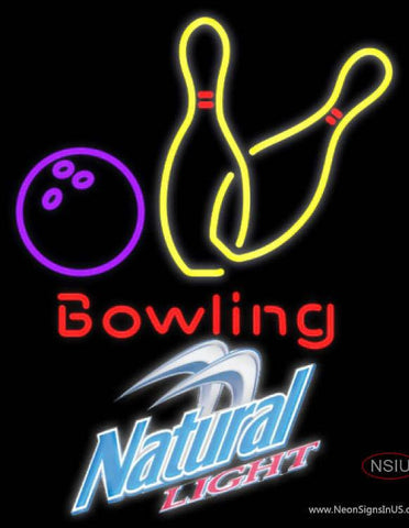 Natural Light Bowling Neon Yellow Signs  7 