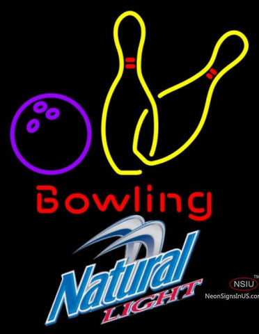 Natural Light Bowling Neon Yellow Signs  7 