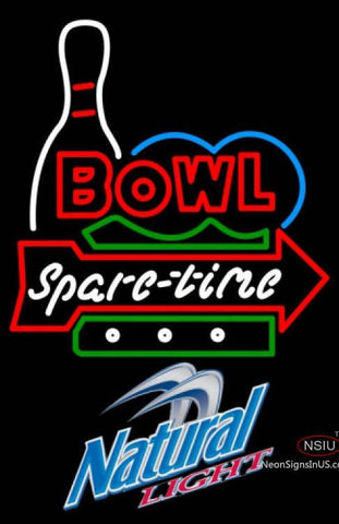Natural Light Bowling Spare Time Neon Sign   