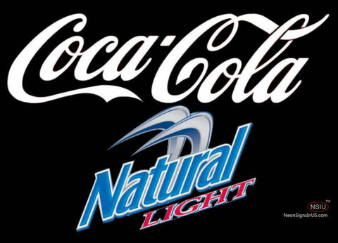 Natural Light Coca Cola White Neon Sign  