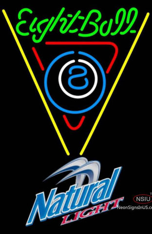 Natural Light Eight Ball Billiards Pool Neon Sign  