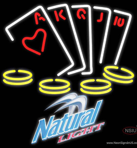 Natural Light Poker Ace Series Real Neon Glass Tube Neon Sign 7
