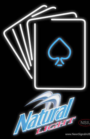 Natural Light Poker Cards Real Neon Glass Tube Neon Sign 7 