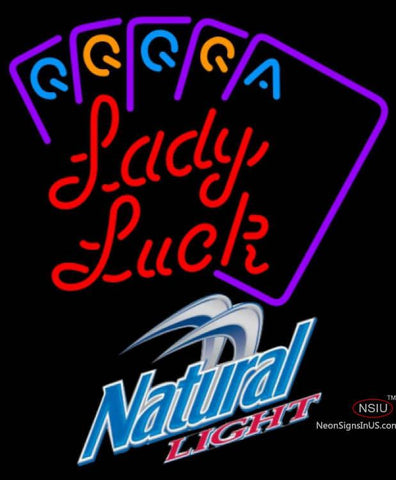 Natural Light Poker Lady Luck Series Neon Sign 7  