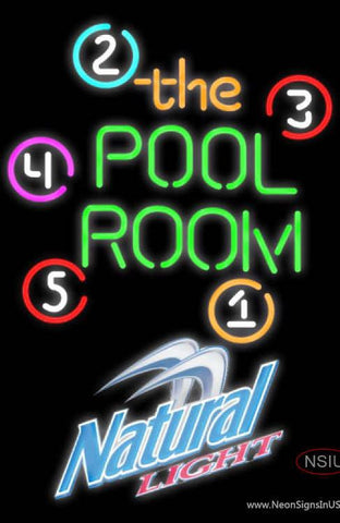 Natural Light Pool Room Billiards Real Neon Glass Tube Neon Sign