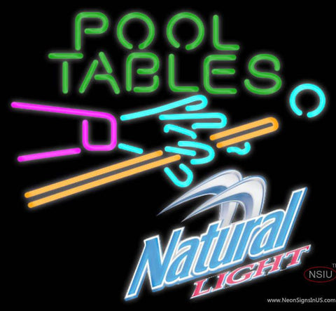Natural Light Pool Tables Billiards Real Neon Glass Tube Neon Sign