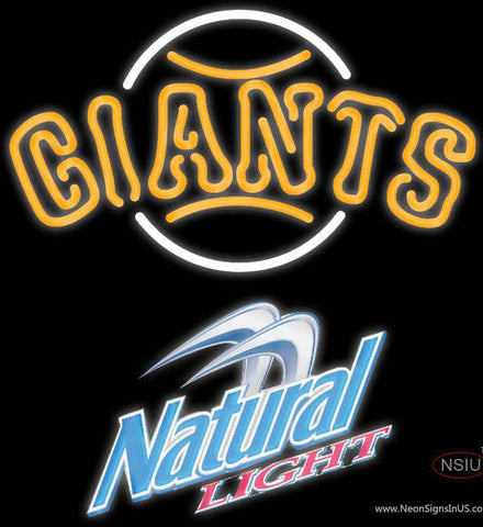 Natural Light San Francisco Giants MLB Real Neon Glass Tube Neon Sign 