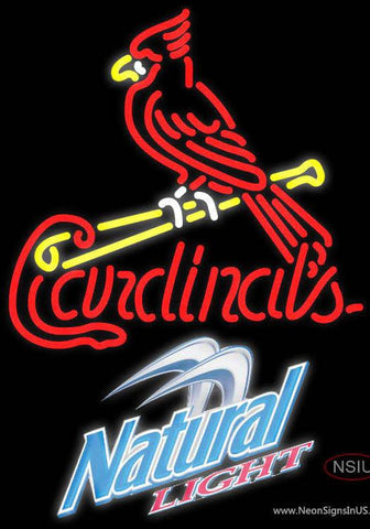 Natural Light St Louis Cardinals MLB Real Neon Glass Tube Neon Sign 