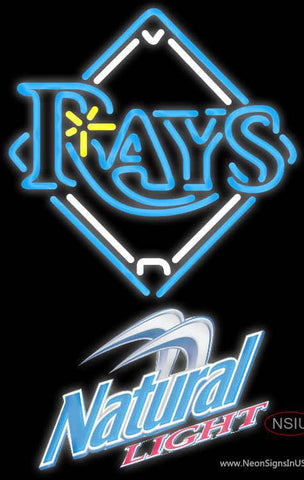 Natural Light Tampa Bay Rays MLB Real Neon Glass Tube Neon Sign 