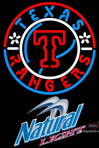 Natural Light Texas Rangers MLB Neon Sign  