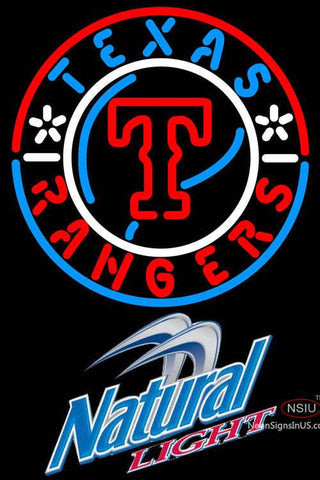 Natural Light Texas Rangers MLB Neon Sign   