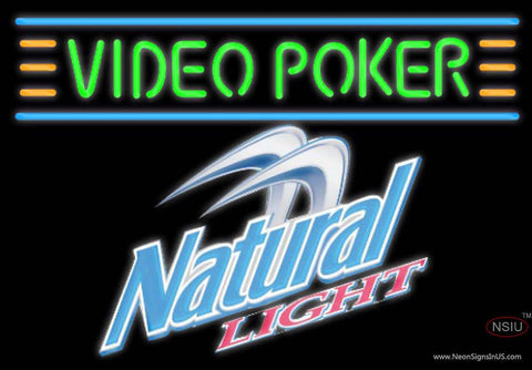 Natural Light Video Poker Real Neon Glass Tube Neon Sign 7 