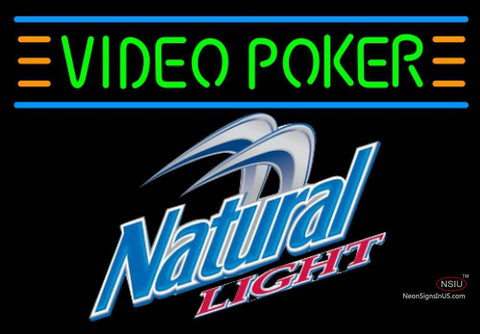Natural Light Video Poker Neon Sign 7  
