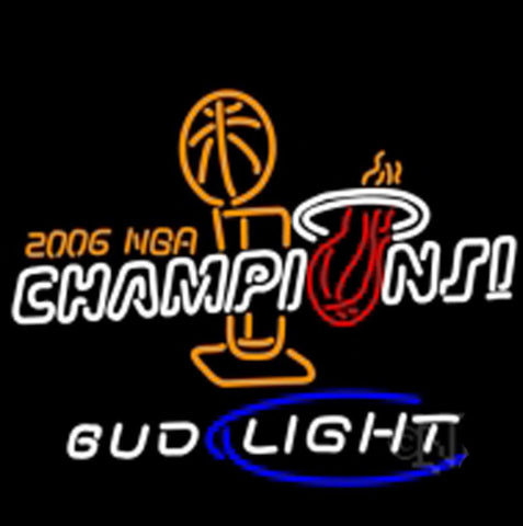 Nbl Miami Heat World Champs Budweiser Lebron Wade No Auto Neon Beer Light