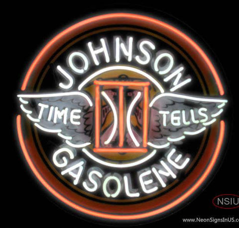 Johnson Gasoline Real Neon Glass Tube Neon Sign 