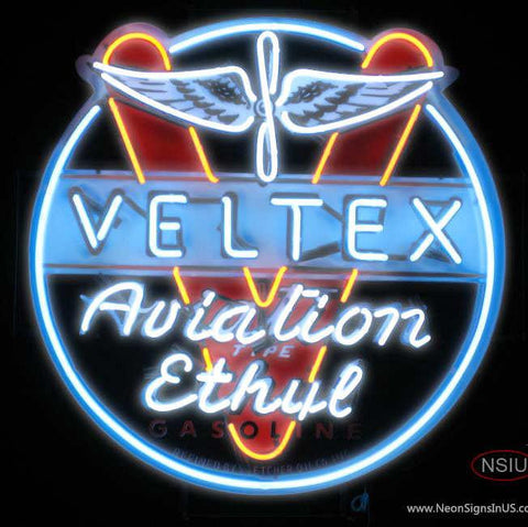 Veltex Aviation Gasoline Real Neon Glass Tube Neon Sign 