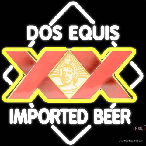 DOS Equis Imported Beer Real Neon Glass Tube Neon Sign