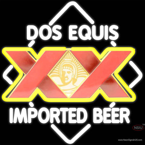 DOS Equis Imported Beer Real Neon Glass Tube Neon Sign 